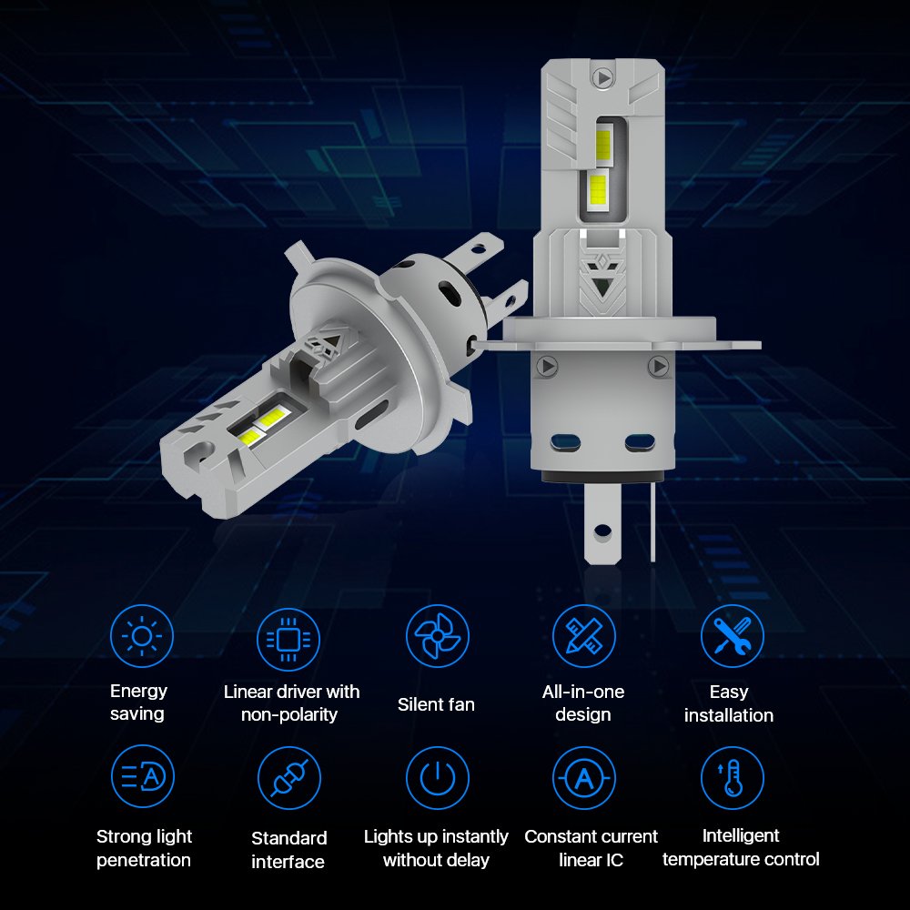 All-in-one Design H7 H4 H11 Canbus Led Headlight 10000LM Cooling Fan CSP3570 H8 9005 9006 H3 H1 Front Car Lamp Led for W209 W212