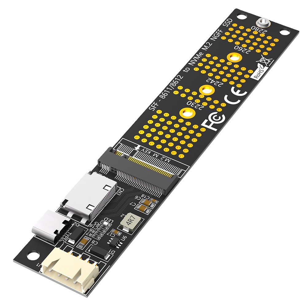 New Version 2 in 1 Combo M.2(NGFF) NVMe SSD/SATA-Bus SSD to SFF-8611/8612 and SATA Adapter