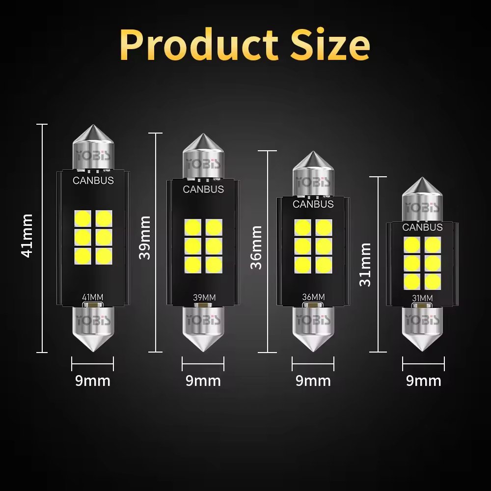 YOBIS 3030 6smd C5w 31M36MM 39MMM 41MM Festoon Auto Interior Dome Light LED Reading Bulb License Plate Lamp