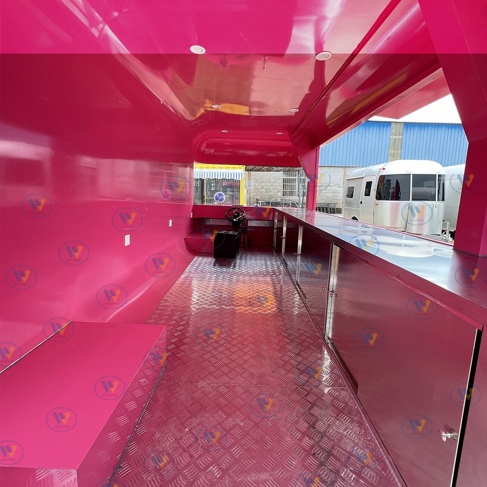 Custom Mobile Food Restaurant Hot Dog Trailer on Wheels/stainless Steel Food Trailer with Big Window