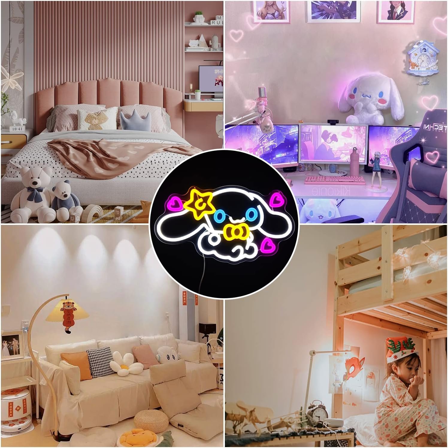 Wall Decor Light Dimmable Cinnamoroll Anime Neon LED Sign for Bedroom