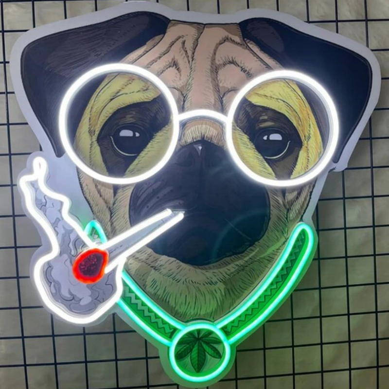 Smoking Bear Neon Sign Cartoon Shape Anime Wall Art Neon Led Signs Bedroom Home Decor Aesthetic Custom Personalize Neon Lights