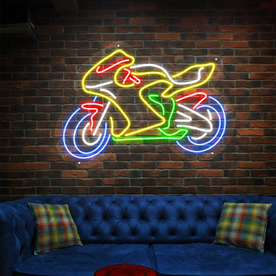 Remote Control Custom Motorcycle Wall-mounted RGB Color Handmade Neon Signage Neon Light Sign for Room Decoration Wall Light