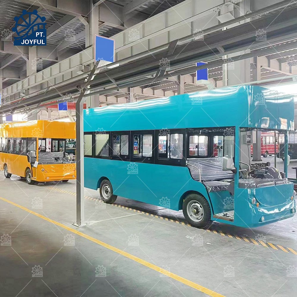 72V Maintenance-Free Electric Battery Operated Double Decker Sightseeing Touring Bus