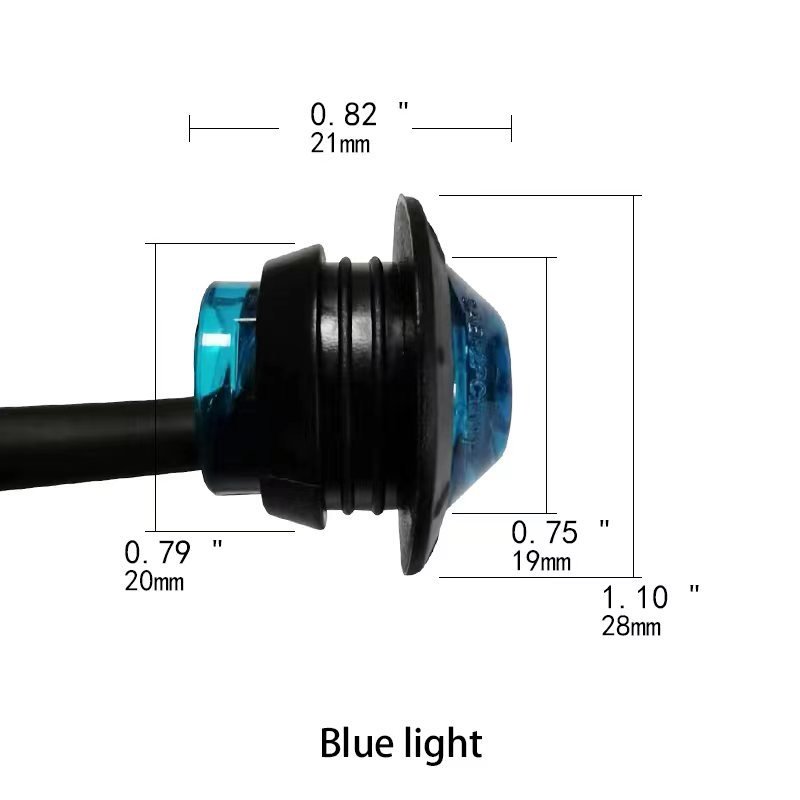 In Stock Custom 3/4" Round 3 Led Rear Side Marker Indicators Light for Truck Car Bus Trailer Chrome Trailer Side Marker Light