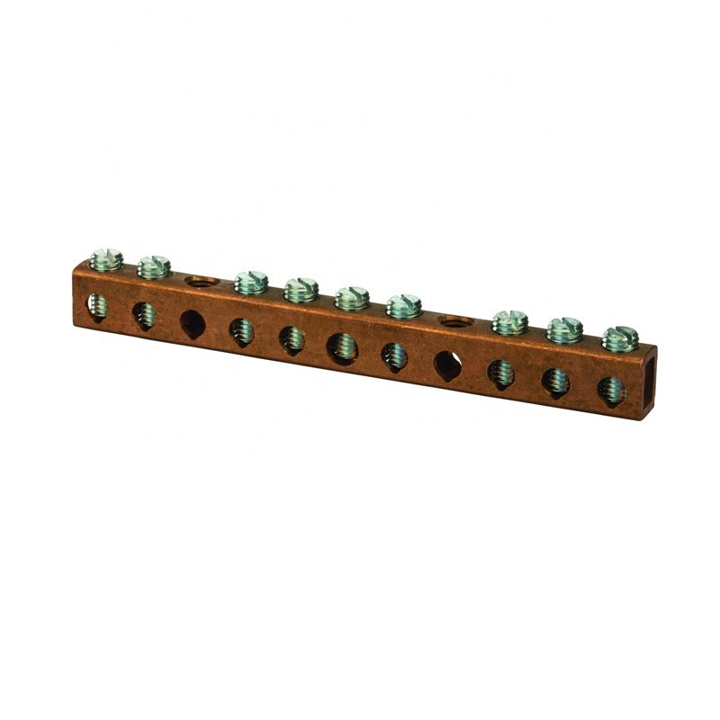 Wholesale Low Price Grounded Power System Busbar Ground Tinned Copper Connector Bar Neutral Terminal Block