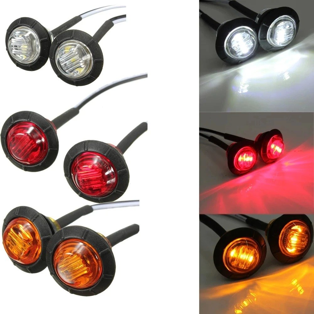 12 24V LED Side Marker Indicators Light Truck Warning Tail Light Trailer Lorry Car External Clearance Turn Signal Lamp