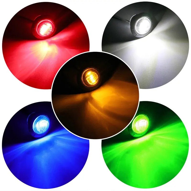 12 24V LED Side Marker Indicators Light Truck Warning Tail Light Trailer Lorry Car External Clearance Turn Signal Lamp