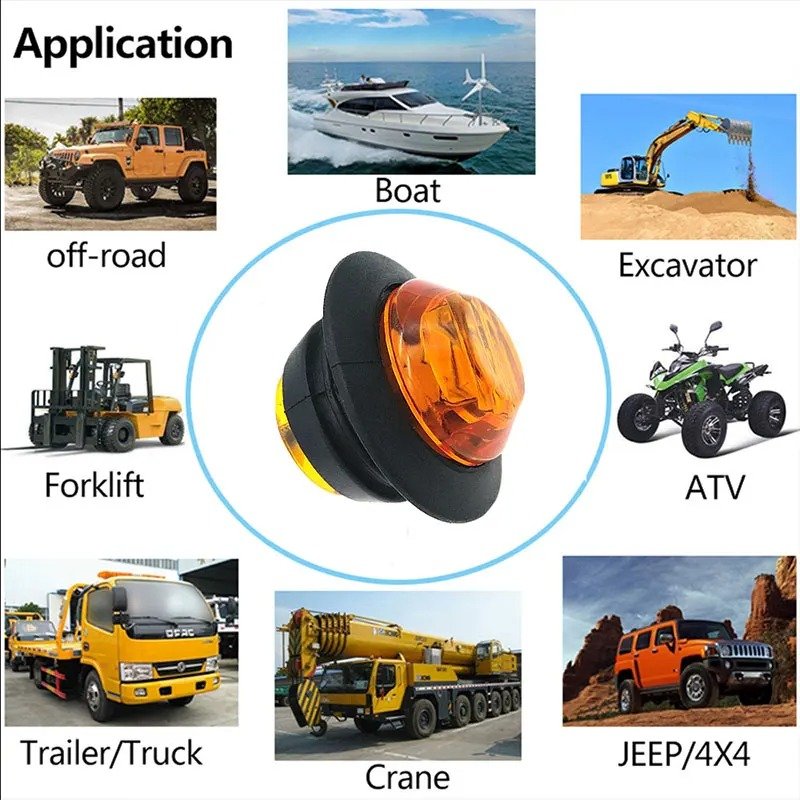 12 24V LED Side Marker Indicators Light Truck Warning Tail Light Trailer Lorry Car External Clearance Turn Signal Lamp