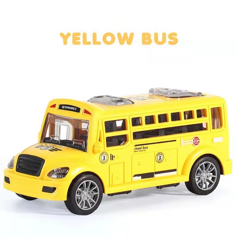 Friction Vehicle Toy Kids Friction Inertial Music Light City Bus Toys School Bus Electric Toy Car