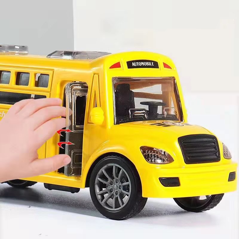 Friction Vehicle Toy Kids Friction Inertial Music Light City Bus Toys School Bus Electric Toy Car
