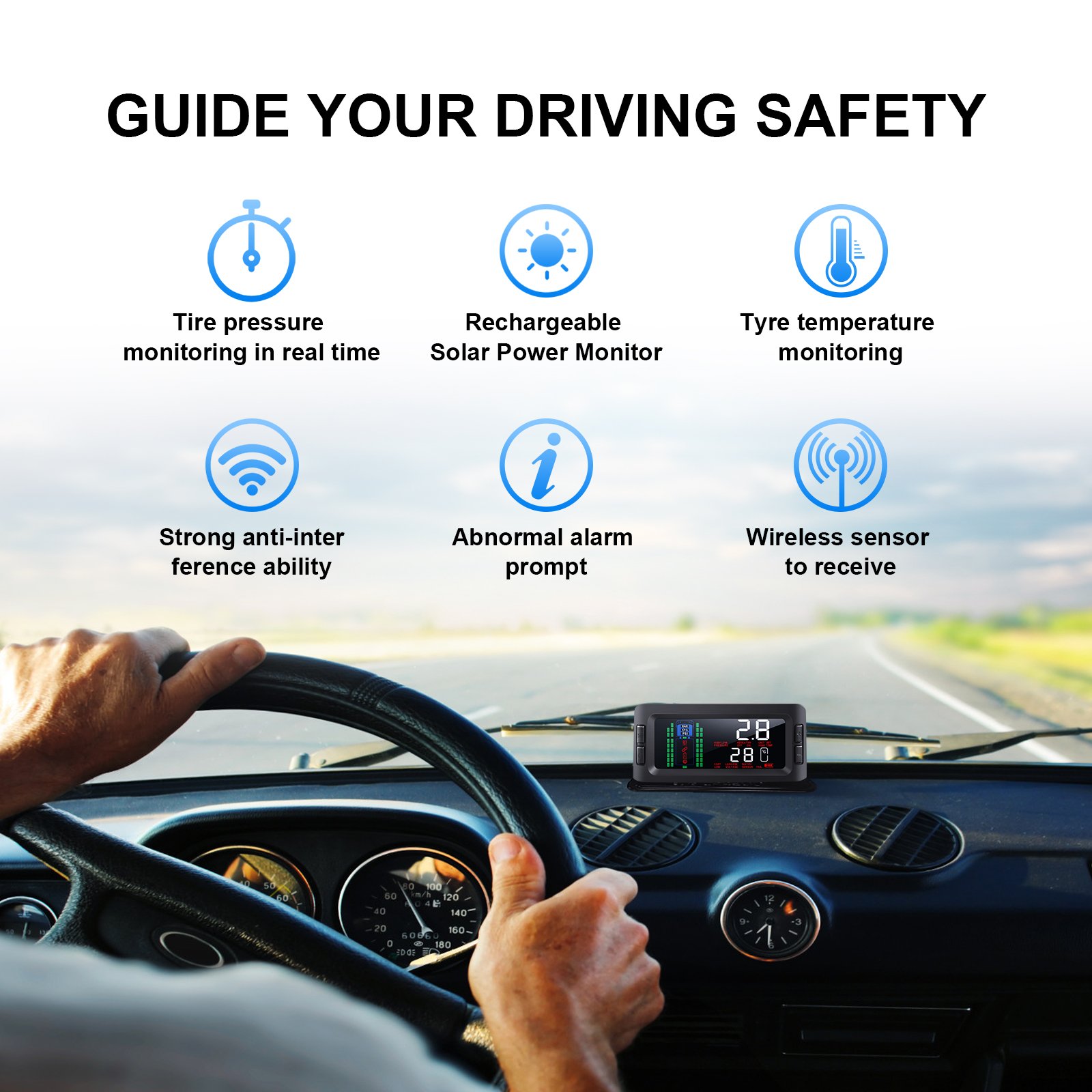 Factory Hot-Selling Digital Tire Gauges 6 10 18 PSI Wheels External 14 Truck Tire Pressure Monitoring System Sensor Trucks s