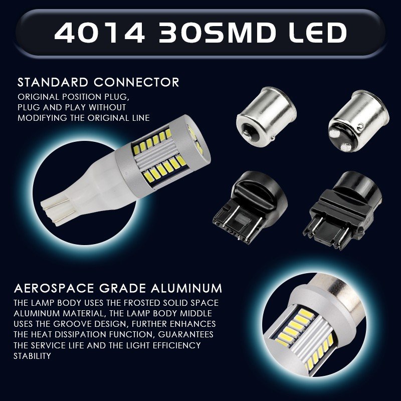 BRIEYES Strobe Flash Car LED Bulbs 1156 1157 3156 3157 7440 7443 T15 Strobe and Steady Bright Auto LED Light