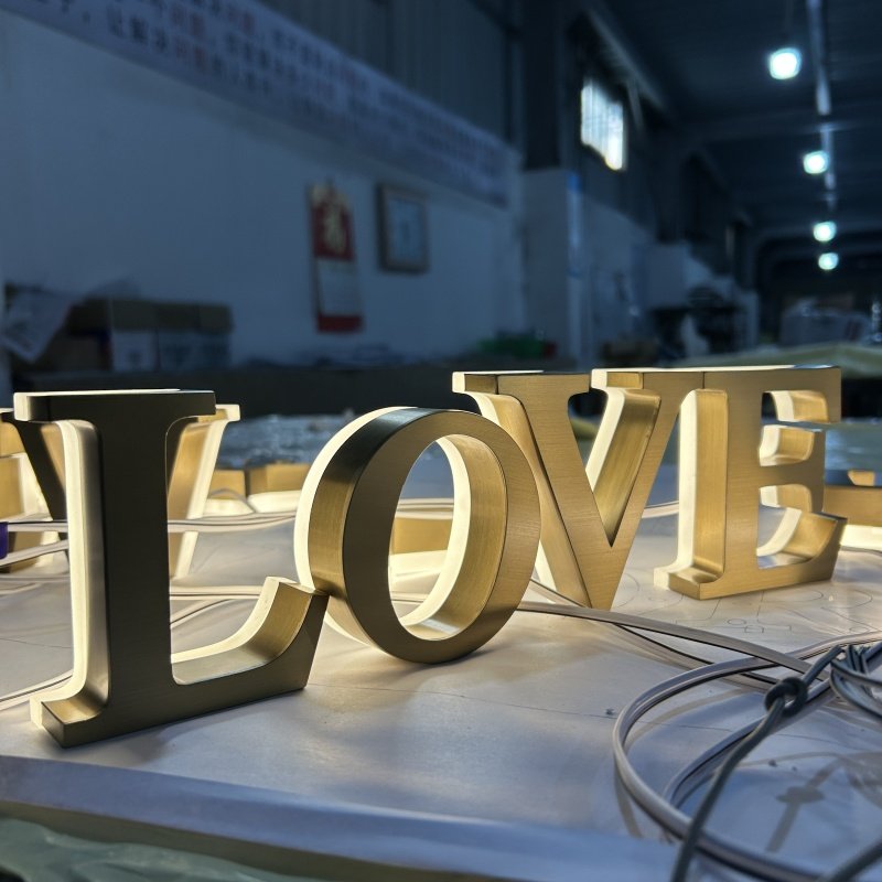 Channel Backlit Letter 3d Wall Led Logo Sign Design Custom Stainless Steel Light Metal Office Led Logo