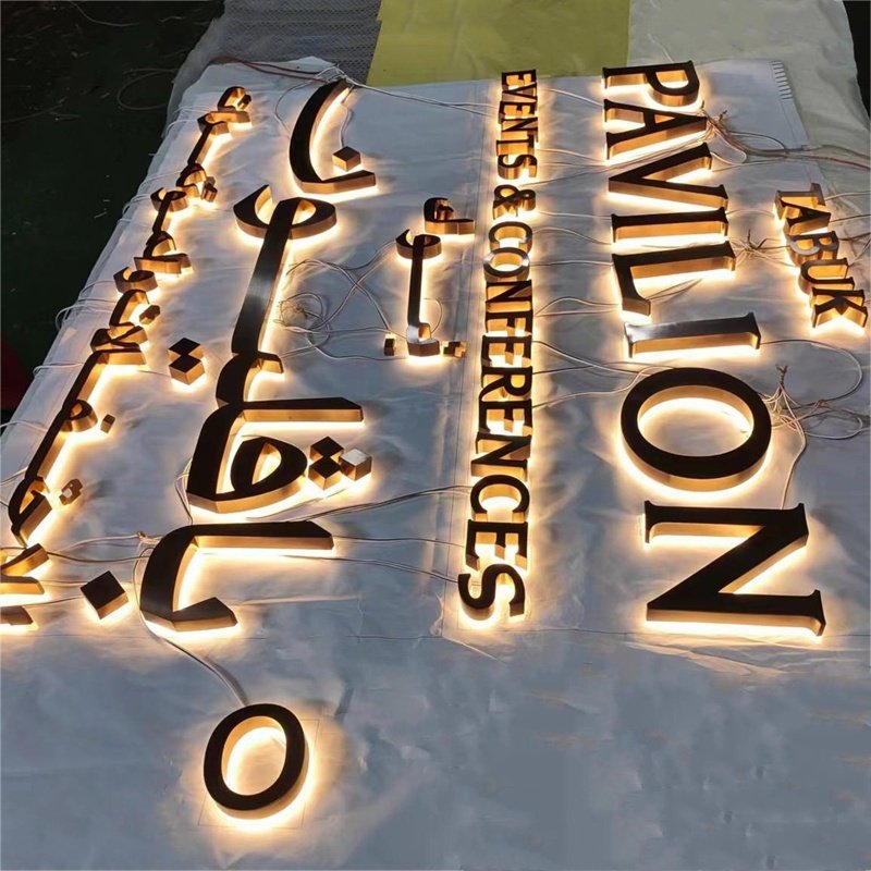 Channel Backlit Letter 3d Wall Led Logo Sign Design Custom Stainless Steel Light Metal Office Led Logo