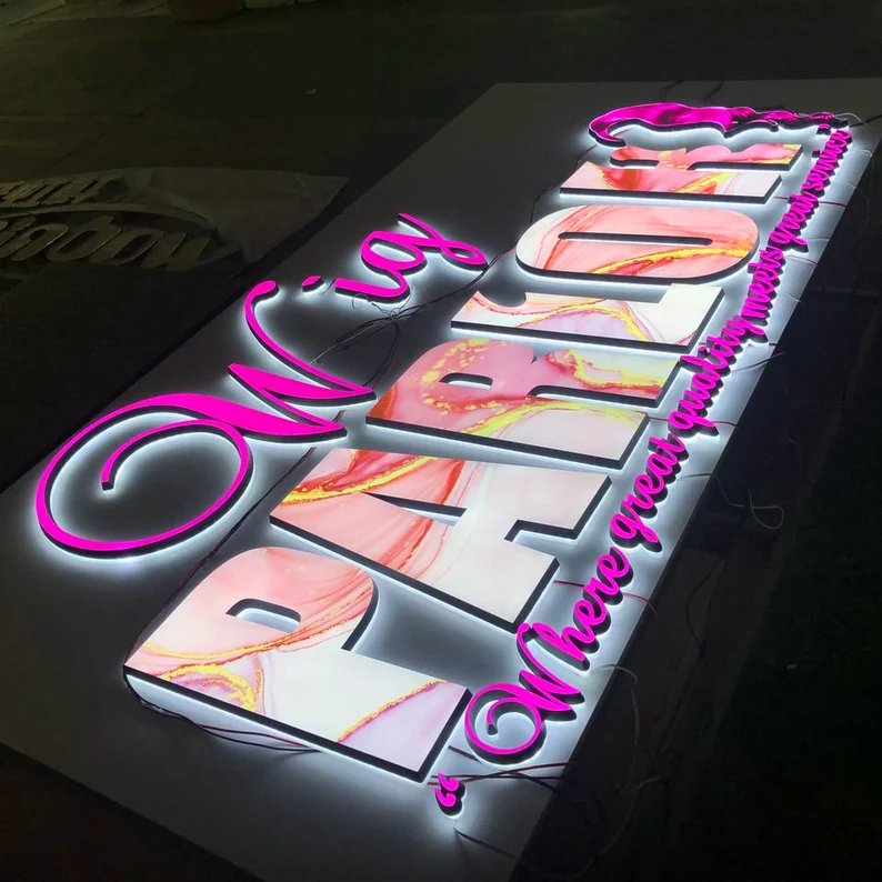 LED Outdoor Signage, Backlit FrontLit Channel Letter, Lighted Business Sign Custom Illuminated 3D Letters Light up Sign
