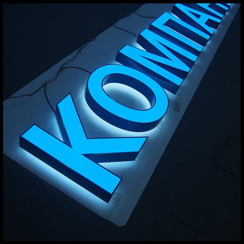 LED Outdoor Signage, Backlit FrontLit Channel Letter, Lighted Business Sign Custom Illuminated 3D Letters Light up Sign