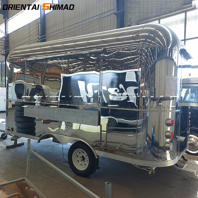 Mini Towable Mobile Catering Trailer Fully Equipped Small Airstream Fast Food Truck Trailer for Sale