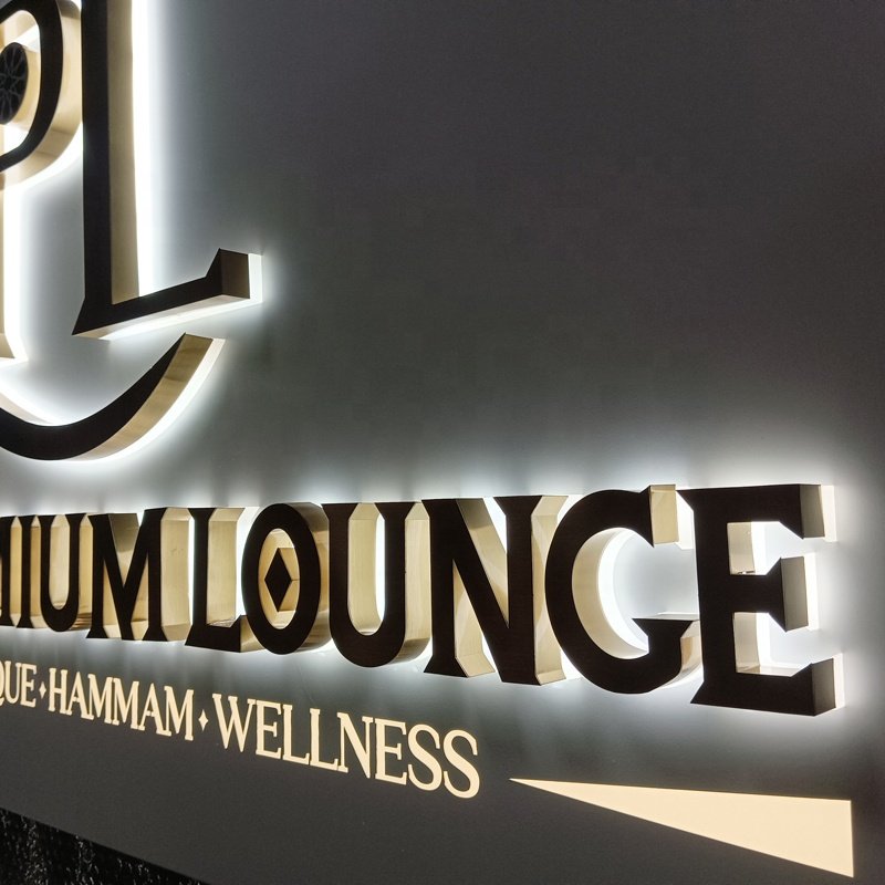 Kexian Custom Electronic Signs Bright Advertising Plate 3d LED Letter Sign Logo Board Gold Letters for Business