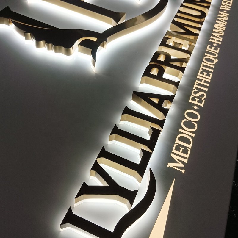 Kexian Custom Electronic Signs Bright Advertising Plate 3d LED Letter Sign Logo Board Gold Letters for Business