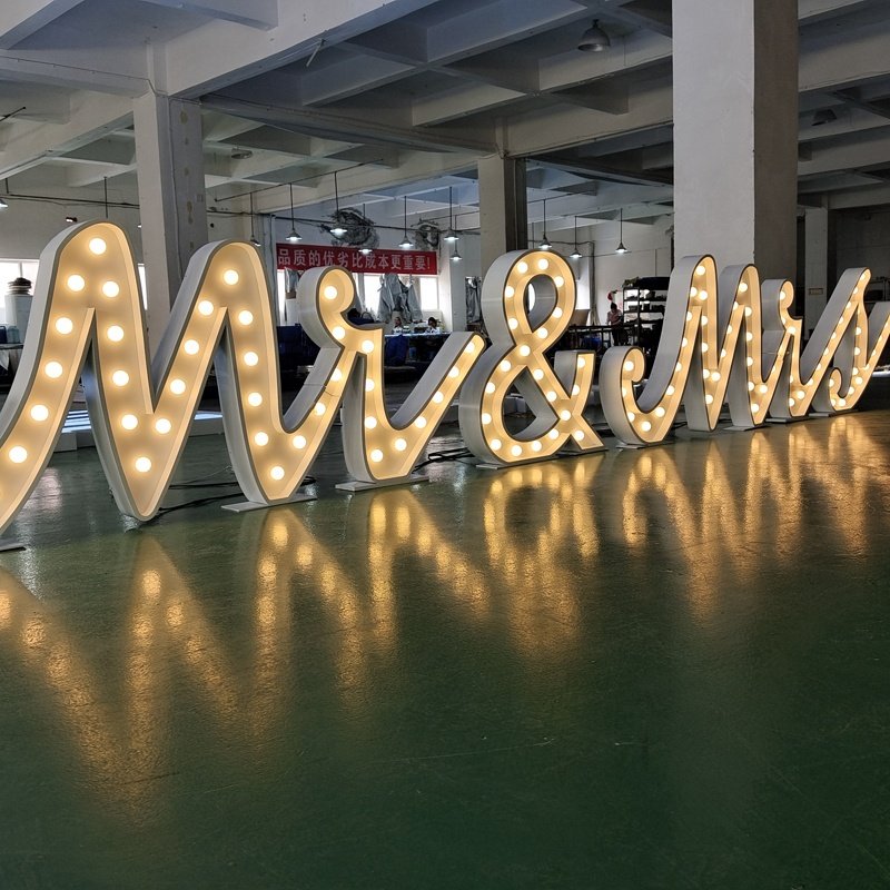 Kexian Customized 4ft Marquee Led Number Lights Light up Letters Marquee Signs Party Wedding Letters Mr & Mrs Marquee Sign