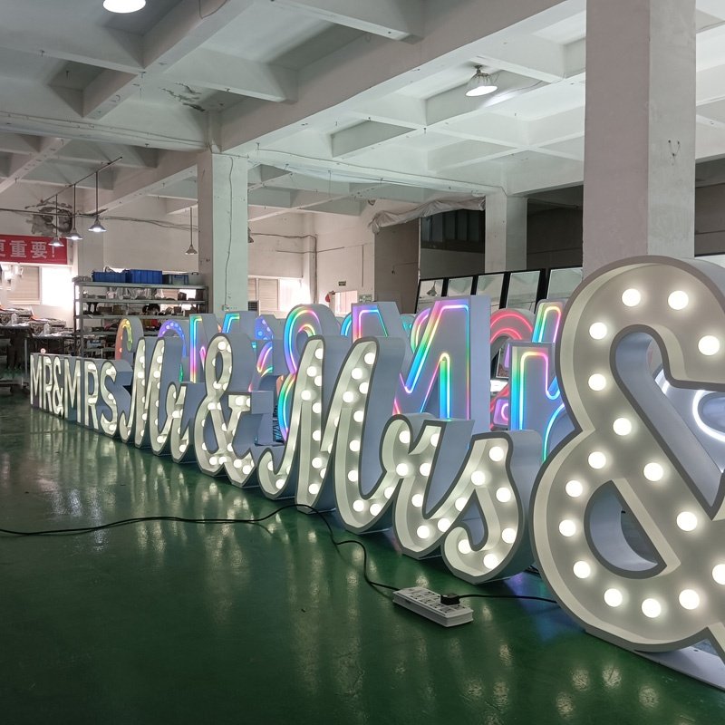 Kexian Customized 4ft Marquee Led Number Lights Light up Letters Marquee Signs Party Wedding Letters Mr & Mrs Marquee Sign