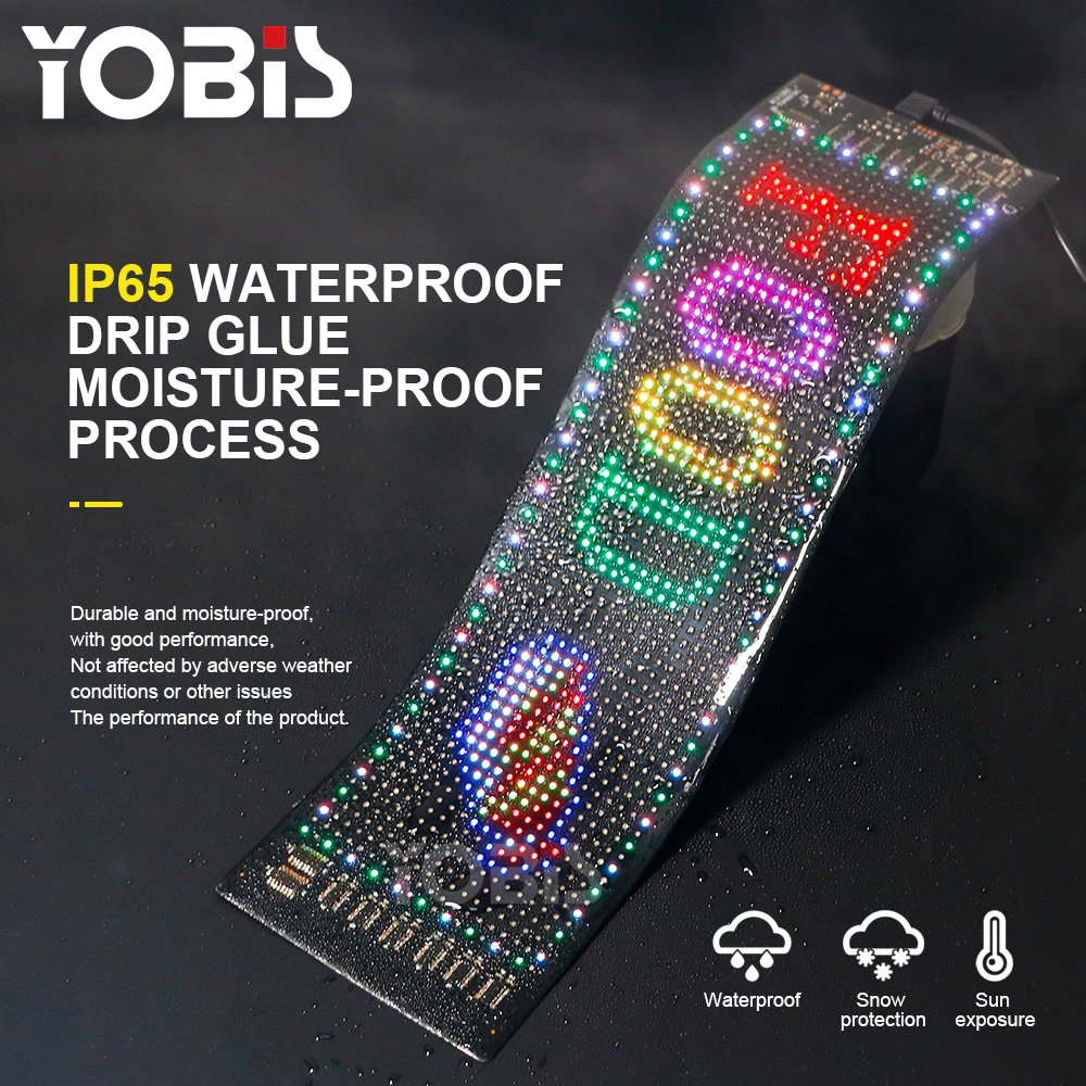 Programmable Bluetooth App Control LED Sign Flexible Matrix Panel Custom Text Pattern Animation Scroll LED Display for Car