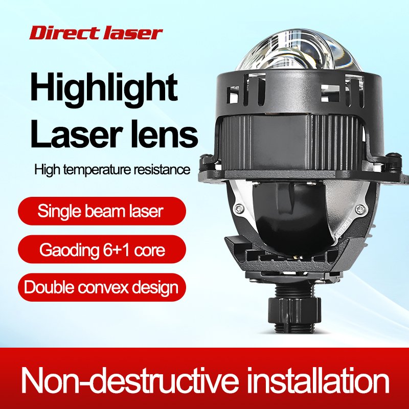 Wholesale 70W High-power LED Headlights 3.0 Inch Bi Lens Projector Laser Light 12V Auto Accessories Universal 70 12month CN;GUA
