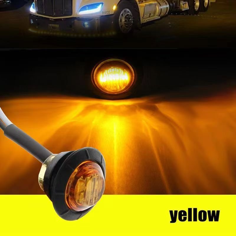 Premium 3LED 3/4 Inch LED Truck Light Bus Side 12V Turn Warn Light Trailer 24V Cars Van Truck Side Signal Light