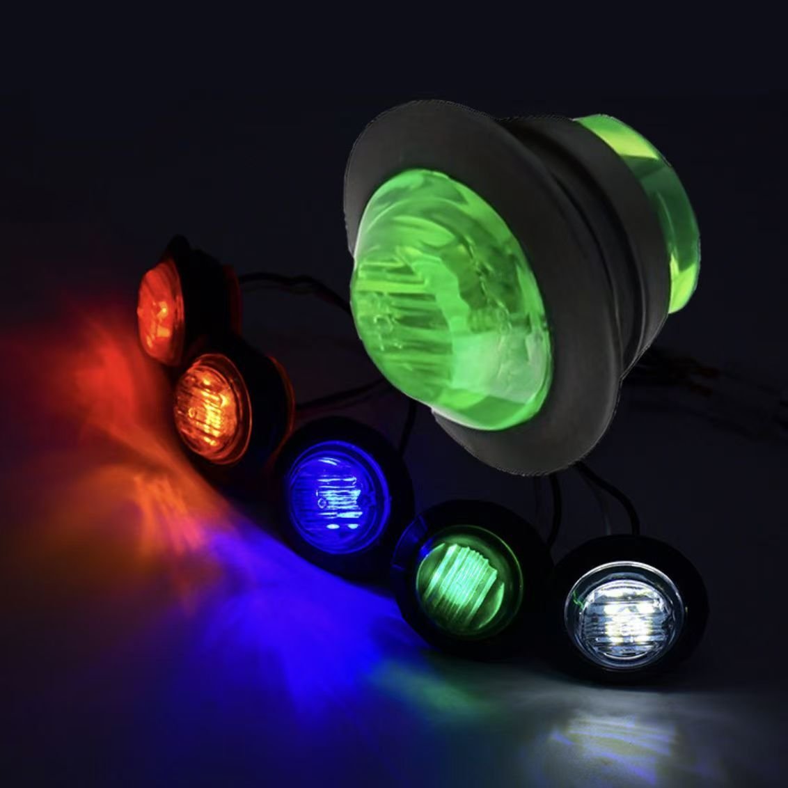 Premium 3LED 3/4 Inch LED Truck Light Bus Side 12V Turn Warn Light Trailer 24V Cars Van Truck Side Signal Light