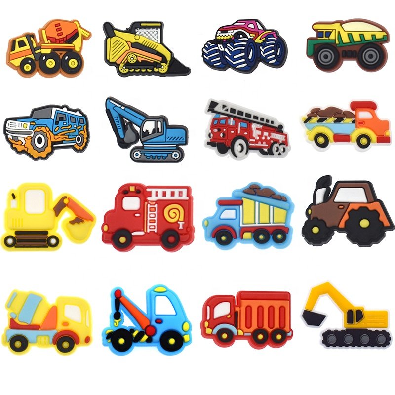 High Quality Custom Designer Cars Decor PVC Rubber Accessories Kids Adults Shoelaces Buckles Sports Bus Train Shoe Charms Bulk
