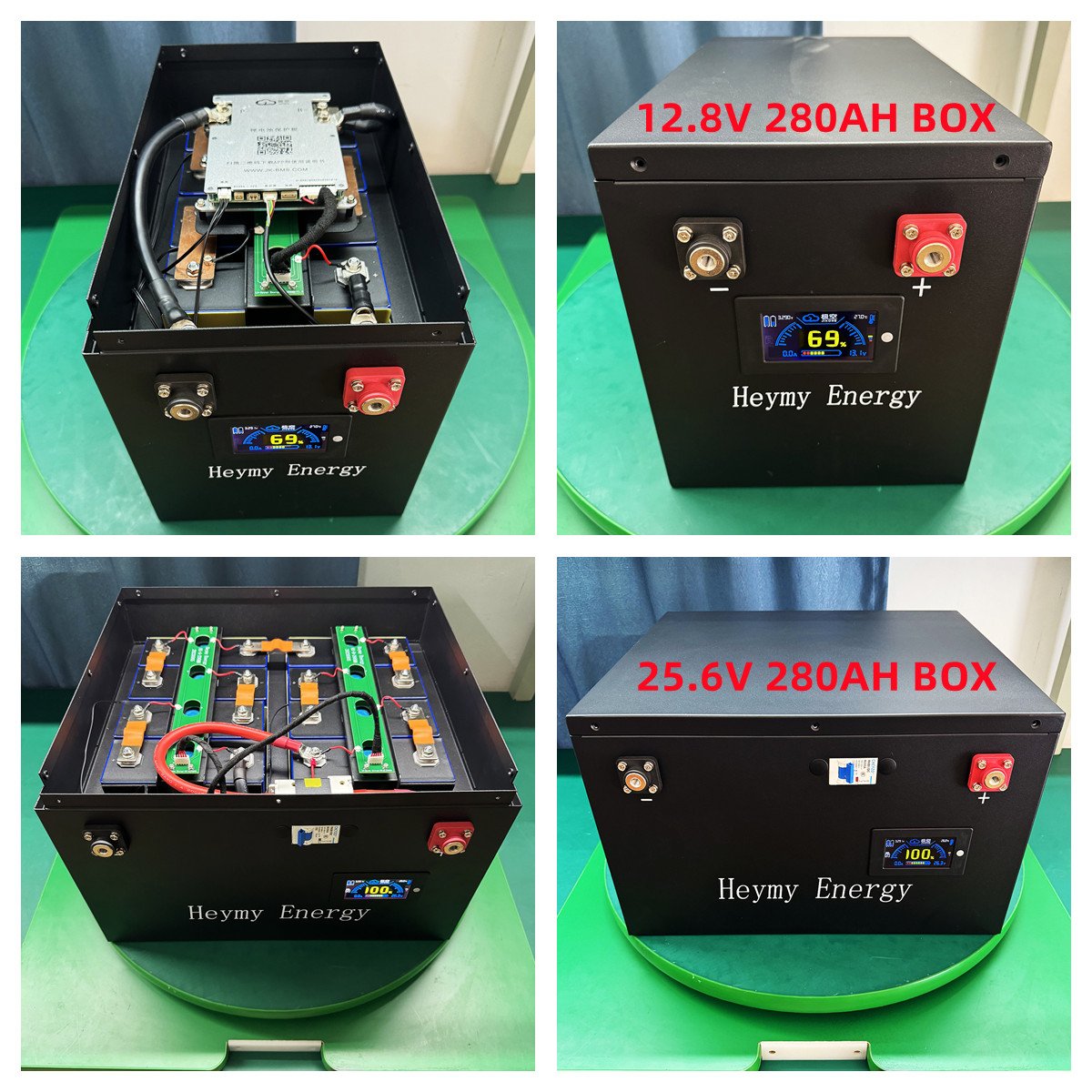 EU Stock Heymy DIY Solar Lithium Battery Box 16S 48V 280AH 314AH Lifepo4 Battery Metal Storage case JK BMS DIY Box Lifepo4 280Ah