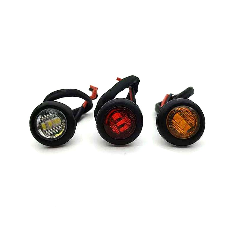 0.75" 12v Red Amber clear Color Classic Mini Led Fender Side Marker Clearance Light for Truck Trailer Other Car Accessories