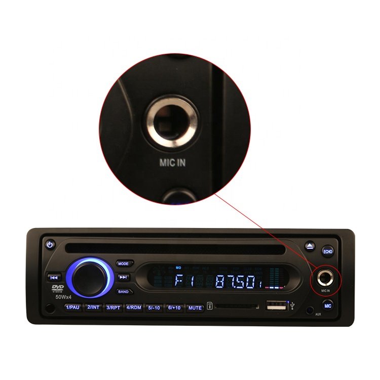 MIC One Din Bus CD DVD Player 24V Bus Amplifier Media Player MP3 Entertainment Radio FM Announcer Audio System for Bus