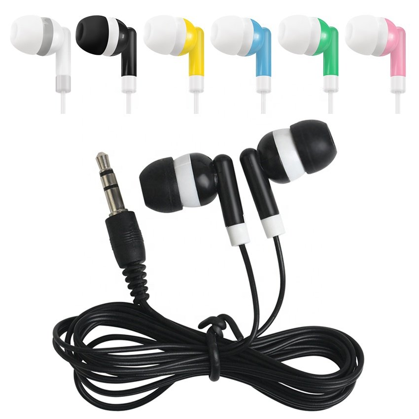 Cheapest Gift in Ear Earphone for School Wholesale Wired Super 3.5mm Colorful Headset Earbud for Walkie-talkie MP3 MP4