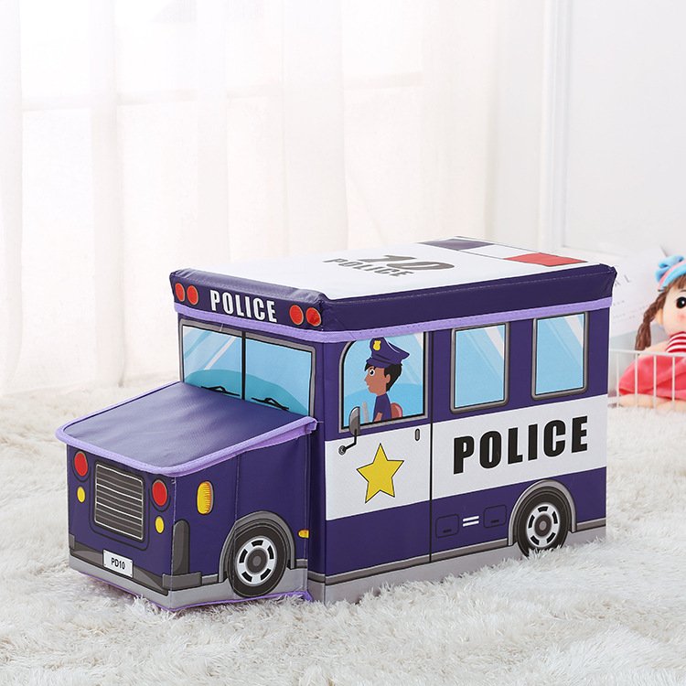 Colorful Leather Foldable Kids Animal Car Storage Ottoman Stool for the Bedroom