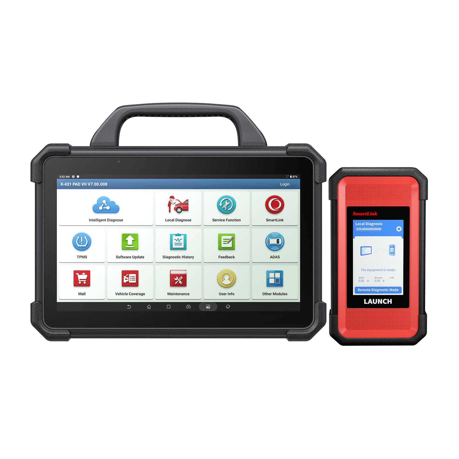 LAUNCH X431 PADVII Heavy Duty Truck Scanner, Full System Intelligent Diagnostic Scanner 12 V 24V