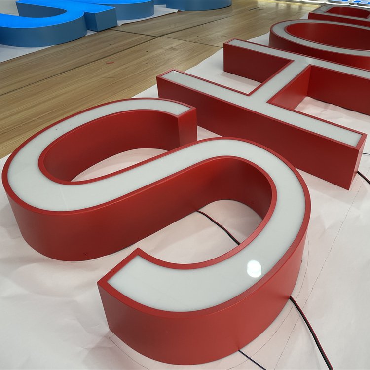 Hot Sale Office 3D Letter LED Shop Acrylic Sign for Smoke Shop logo Acrylic Metal Channel Letter Advertising Sign