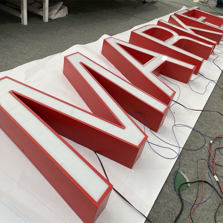 Hot Sale Office 3D Letter LED Shop Acrylic Sign for Smoke Shop logo Acrylic Metal Channel Letter Advertising Sign