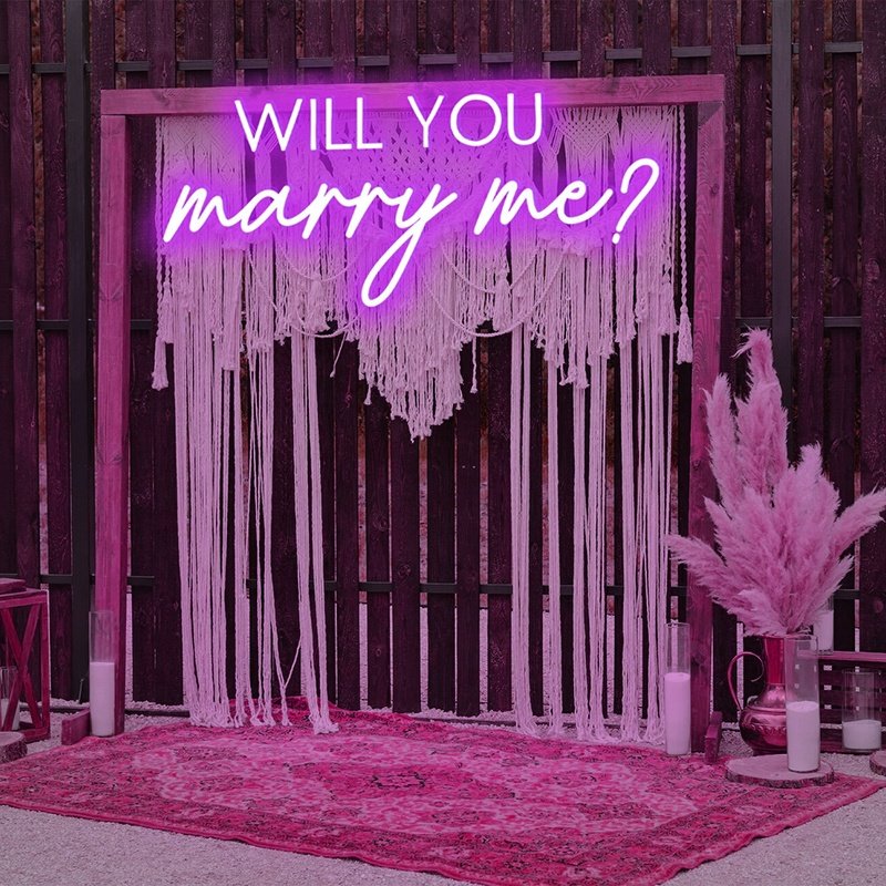 Best Sale Will You Marry Me Custom Acrylic Led Neon Light Letter Sign Wedding Wall Party Decoration