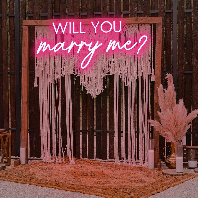 Best Sale Will You Marry Me Custom Acrylic Led Neon Light Letter Sign Wedding Wall Party Decoration
