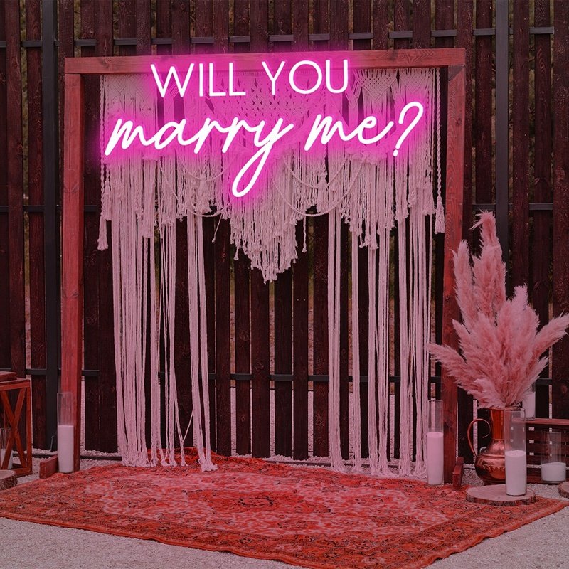 Best Sale Will You Marry Me Custom Acrylic Led Neon Light Letter Sign Wedding Wall Party Decoration