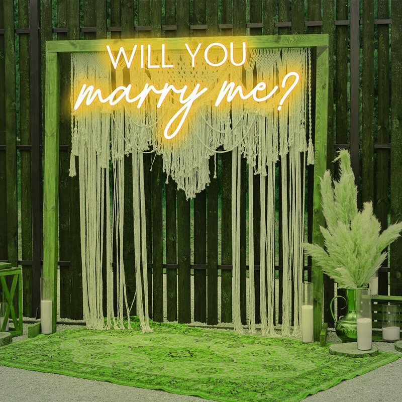 Best Sale Will You Marry Me Custom Acrylic Led Neon Light Letter Sign Wedding Wall Party Decoration