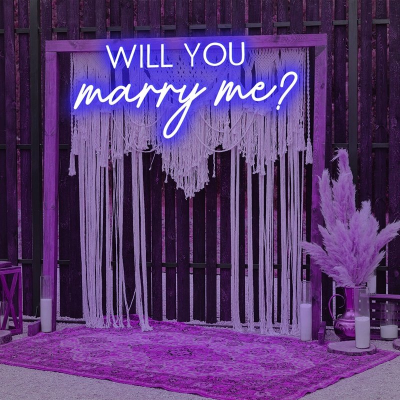 Best Sale Will You Marry Me Custom Acrylic Led Neon Light Letter Sign Wedding Wall Party Decoration