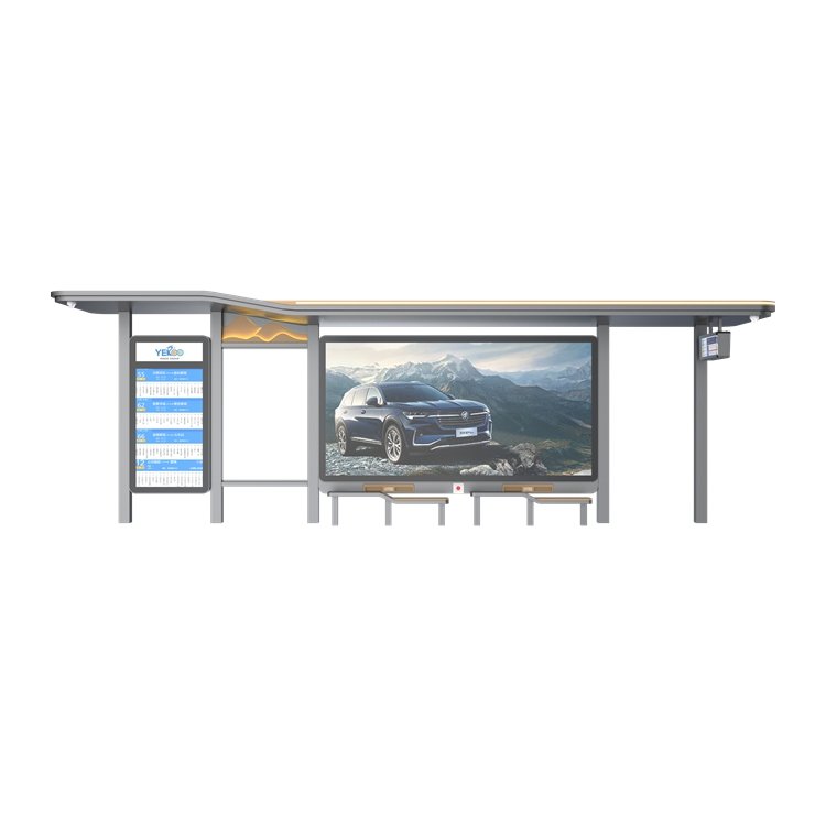 Beautiful Design Metal Bus Stop Shelter with Bench