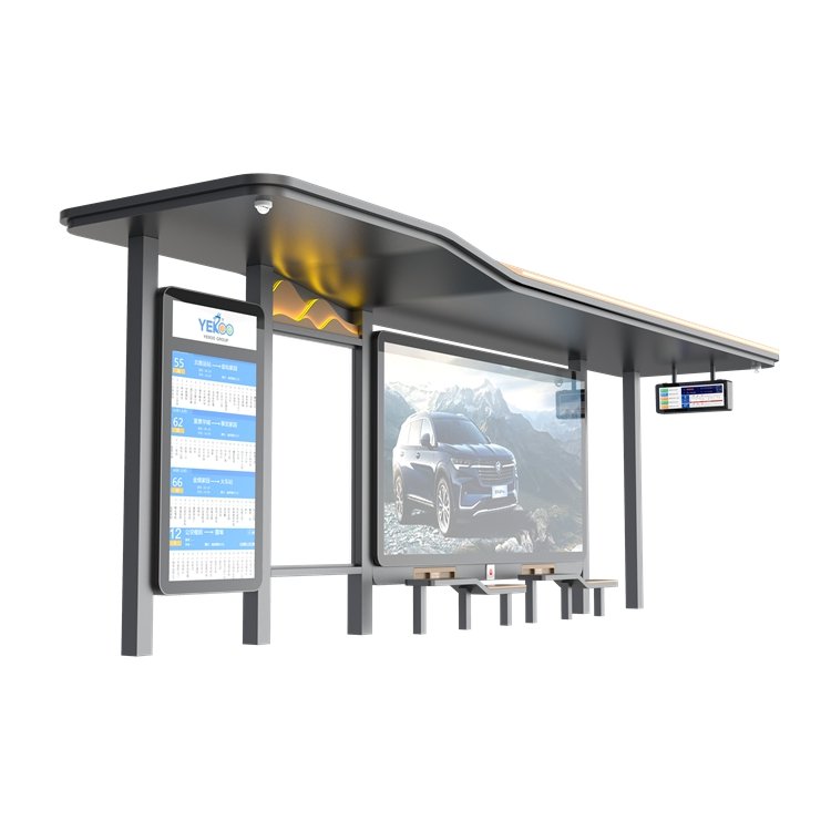 Beautiful Design Metal Bus Stop Shelter with Bench