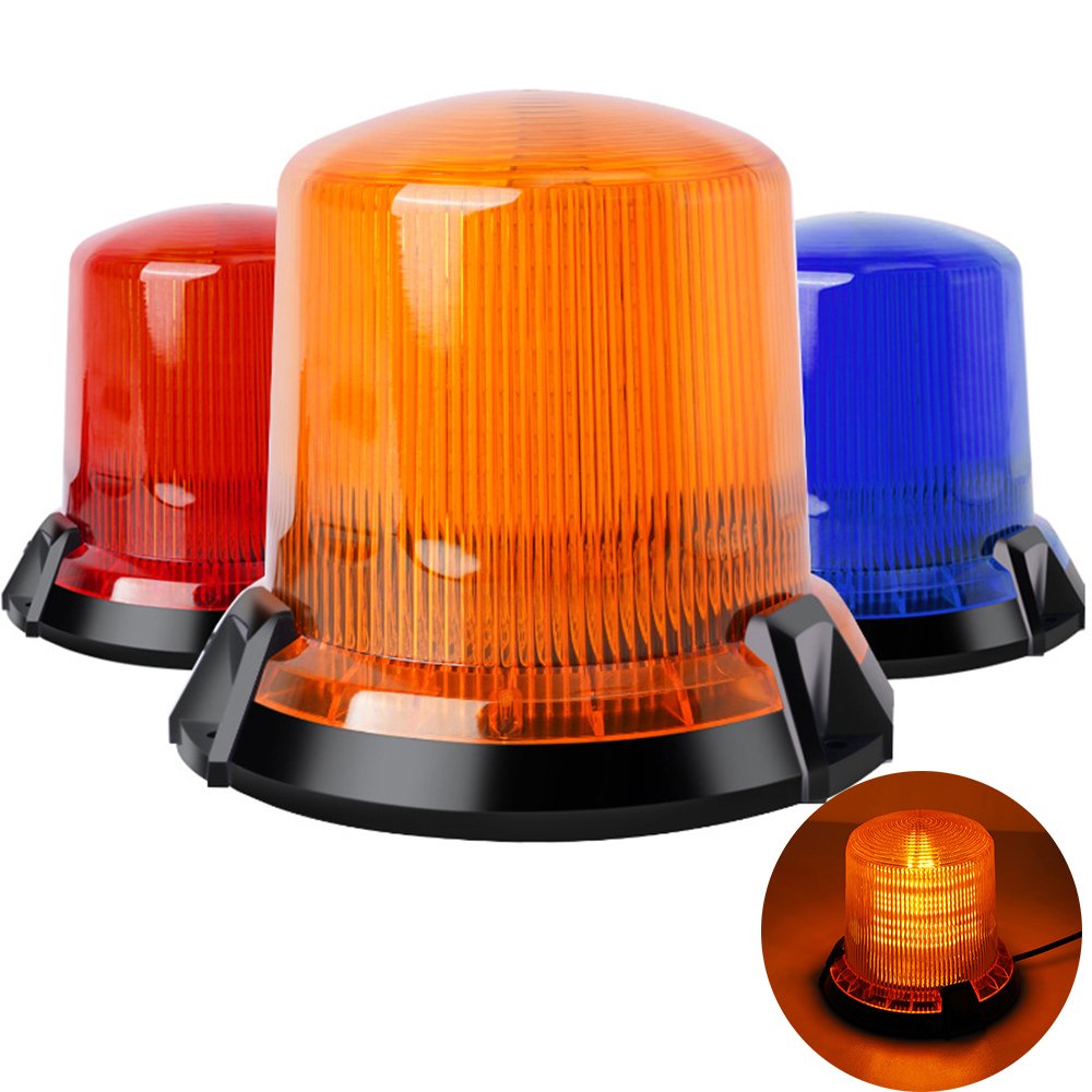 Led Strobe Beacon Light Rooftop Hazard Traffic Lamp Magnet Mount 10W 12V-80V Flash Rotating Emergency Warning Light Safety Lamp