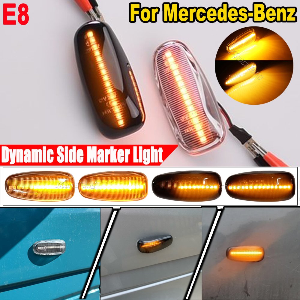 LED Side Marker Turn Signal Lights for Mercedes Benz W210 W202 CLK W208 SLK R170 W638 Front Indicator Lamp Sequential Blinker
