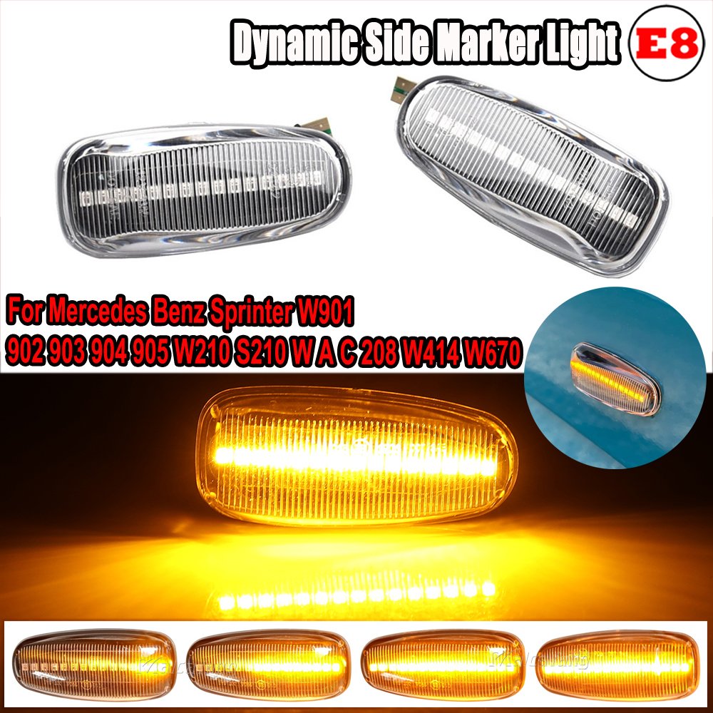 LED Side Marker Turn Signal Lights for Mercedes Benz W210 W202 CLK W208 SLK R170 W638 Front Indicator Lamp Sequential Blinker