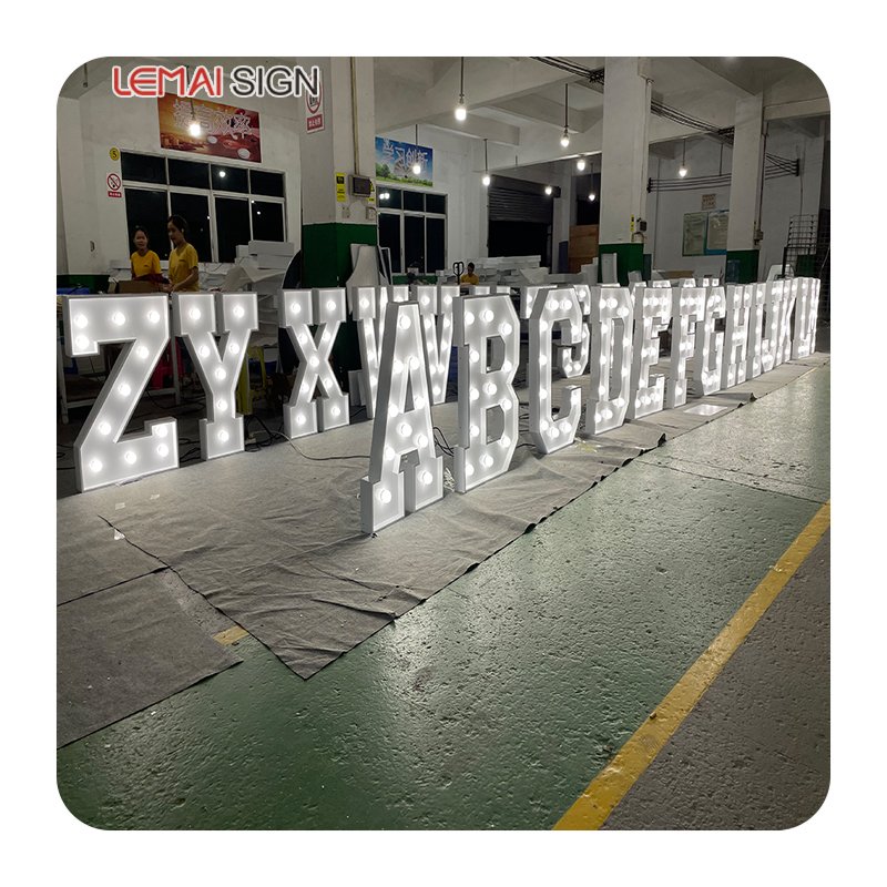 Direct Sales LED Giant 4-foot Marquis Lettering Customized love Wedding Big Numbers 3-foot Marry Me Baby Marquis Lettering